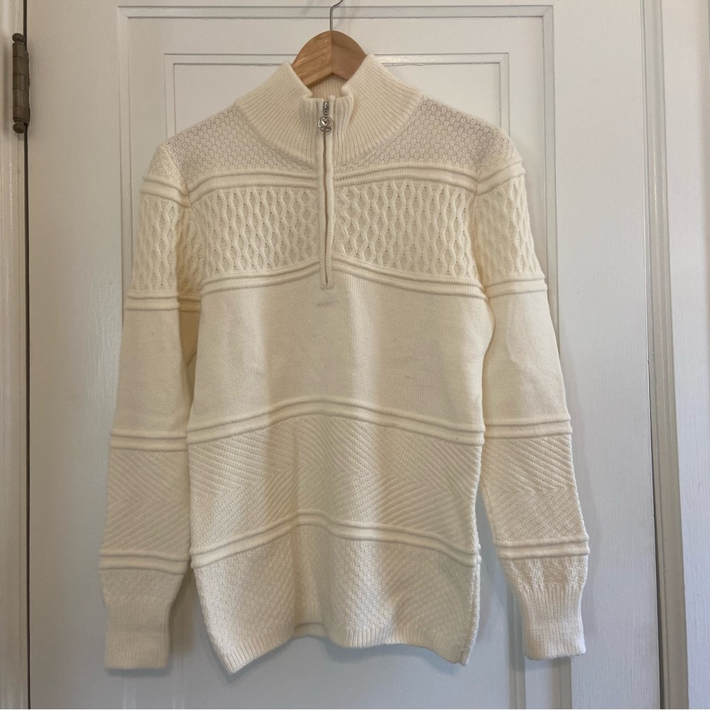 Daily Sports quarter zip cable knit sweater